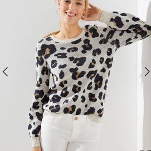 Loft leopard jacquard sweater